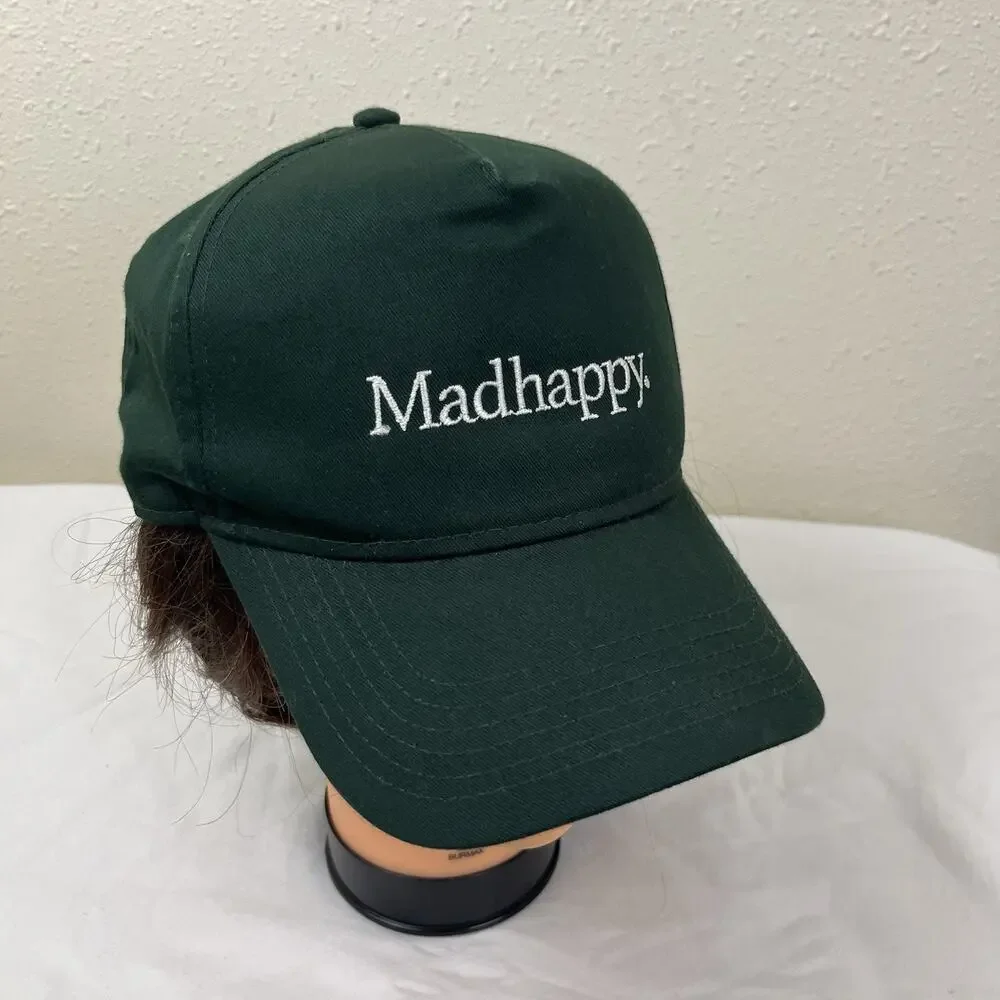 Madhappy Embroidered Logo Snapback Hat Unisex Adjustable Baseball Cap Green